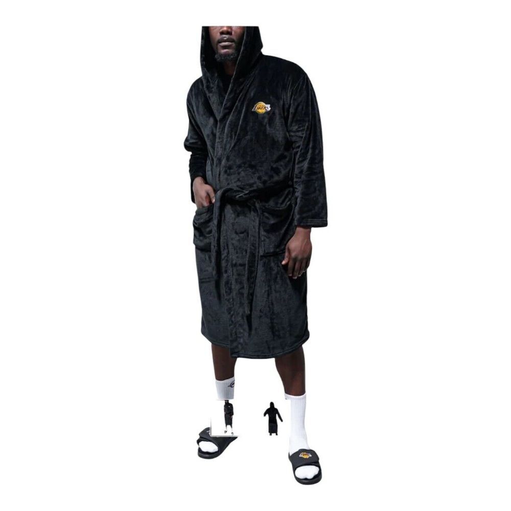 NWOT NBA ISlide‎ Los Angeles Lakers Hooded Dad Robe Black Size Large/XLarge